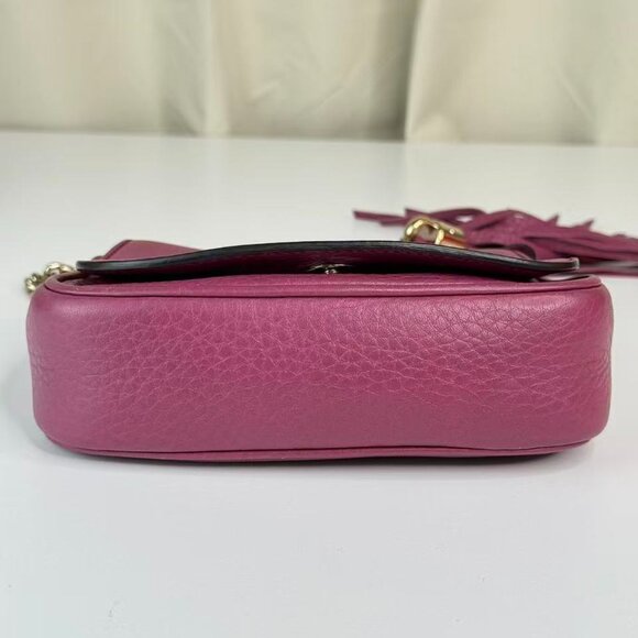 Gucci GG Logo Pink Soho Chain Shoulder Bag Crossbody with Tassel Detailing - Picture 5 of 10